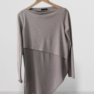 Zara Asymmetrical Dress in Soft Gray